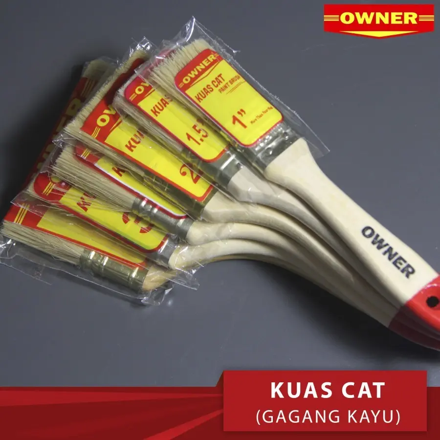 Kuas Cat Tembok Kayu Gagang Kayu Owner 633 Termurah Eceran dan Grosir