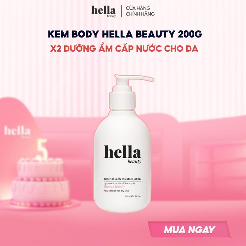 Kem body dưỡng ẩm cấp nước HA Hella Beauty 200g