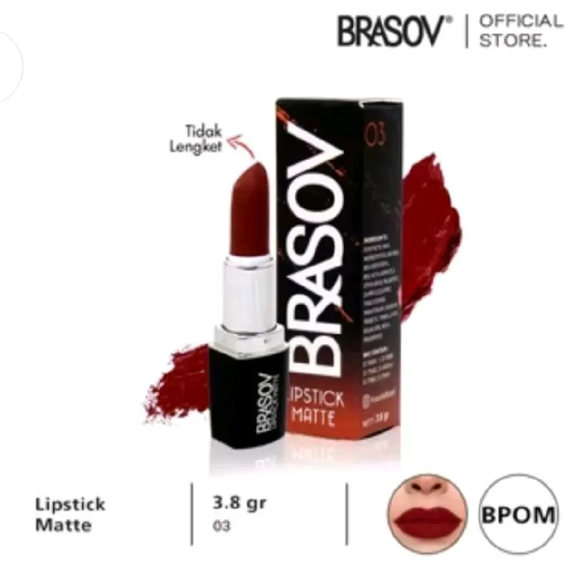 Lipstik Brasov Brasov Lipstick Matte Kosmetik Bibir 4