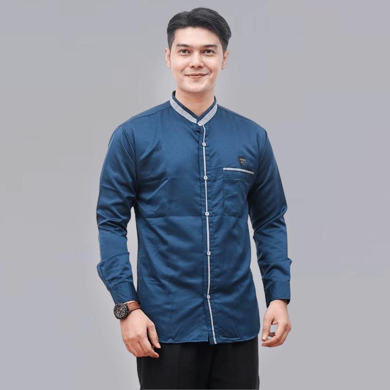 Baju Koko Putih Lengan Panjang Kemko Hadroh Kemeja Koko Dewasa Kurta Taqwa Baju Muslim Pria Kekinian Casual 6