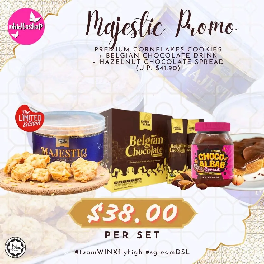 Choco Albab Majestic Promo - Majestic Cookies and Belgian Chocolate Drink and Chocolate Hazelnut Spread