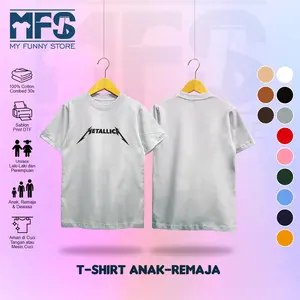 MYFUNNYSTORE - Kaos Anak-Remaja Metallica Band | Cotton Combed 30s | Usia 1-17 Tahun Laki-laki dan Perempuan
