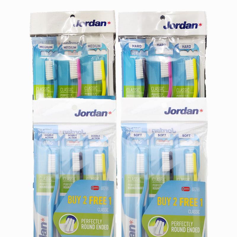 Jordan Adult Classic Toothbrush Multipack - Medium / Hard / Double ...
