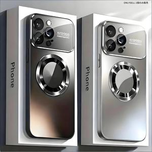 高品質チタン金属製 マットカラー マグネット式ケース iPhone 17/16/15/14/13/12/11 Pro Max 対応 MagSafeワイヤレス充電対応