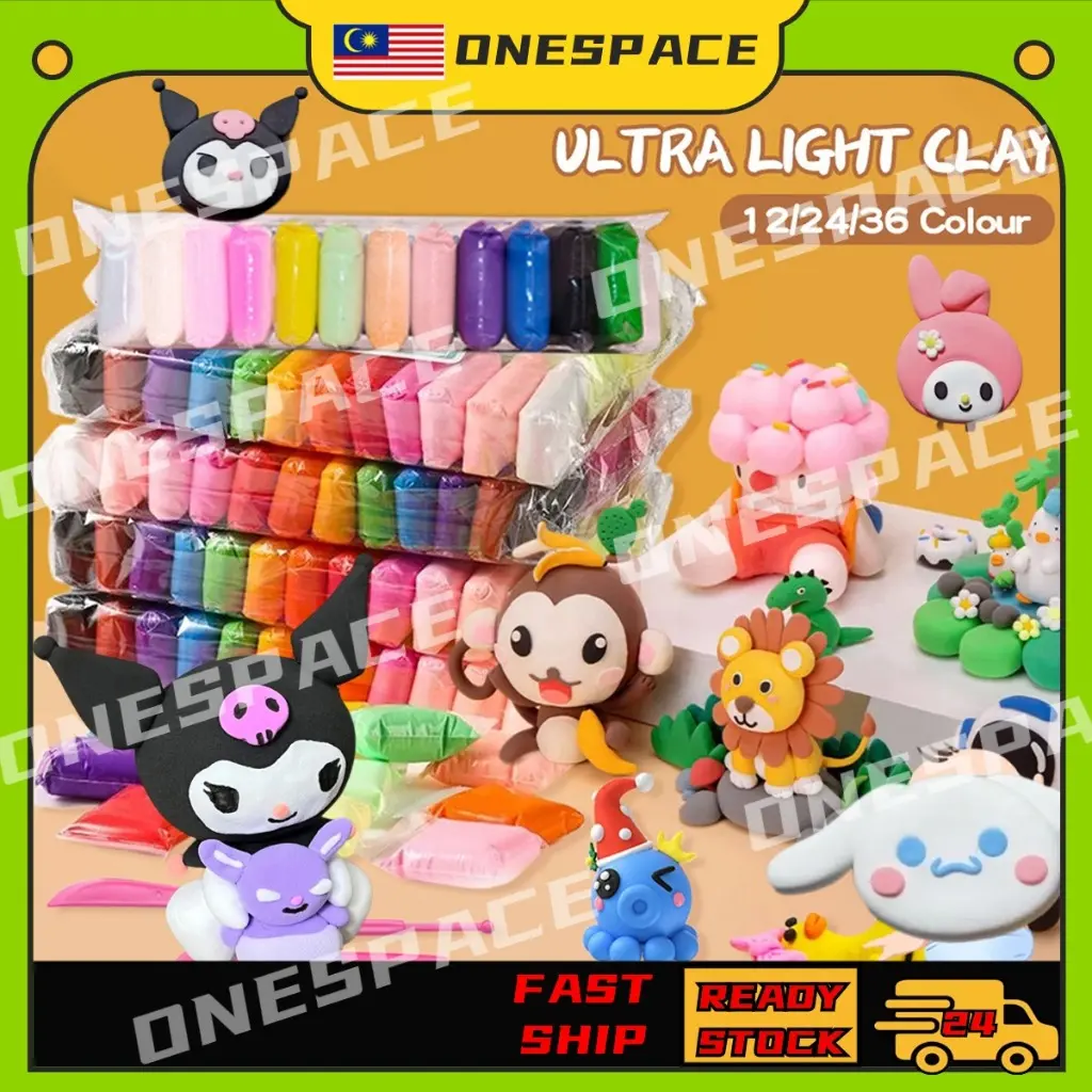 12/24/36 Colors Super Light Clay Set With Tools For Kids DIY Modeling Clay Craft Handwork Air Dry Clay Set Butter Slime Squishy Toys Plastic foamclay resinclay foamairdryclay