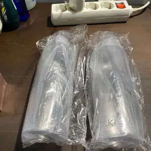 Tumblr Botol Minum 500ml 750ml Anti Bocor / Botol Transparan Minimalis Estetik Tumbler Olahraga Botol Portable Dengan Panduan Jam Air