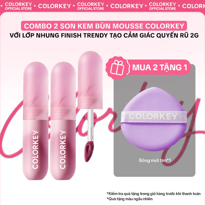 [Exclusive Livestream] COMBO 2 SON bùn mousse COLORKEY với lớp nhung finish trendy tạo cảm giác quyến rũ 2g/son x2 - KLL2L11