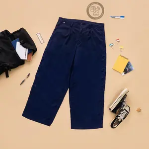 [BAGGY] Celana Panjang Baggy Gombrong Biru – SMP SMA – American Drill – Tanpa Karet