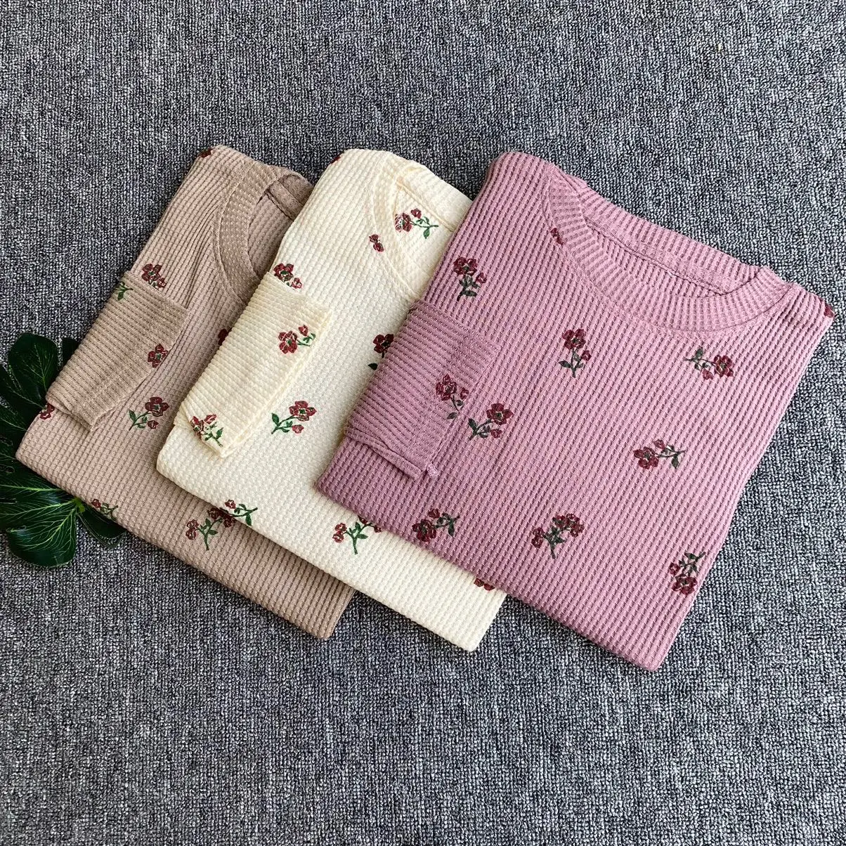 Blouse Motif Bunga//Kaos Motifwanita lengan Panjang Nyaman Atasan