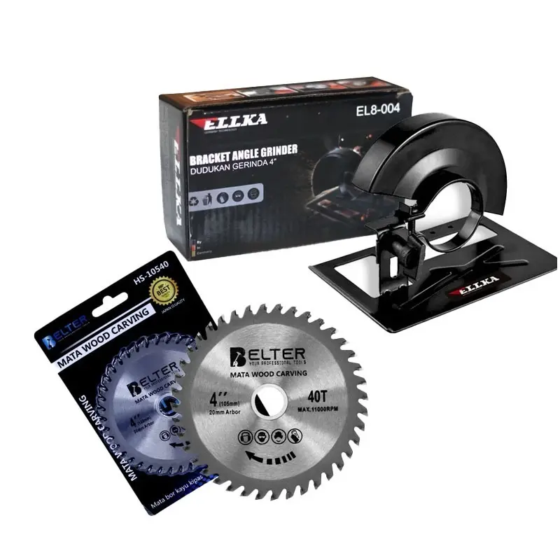 ELLKA DUDUKAN LENGKAP SET MATA GERINDA KAYU STAND ANGLE GRINDER 4 INCHI SET