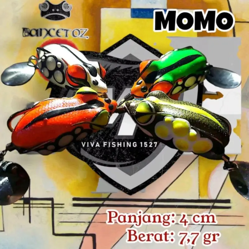 Bancetoz momo 4cm softfrog + lure + soft frog + casting + umpan toman + umpan gabus + umpan casting + casting gabus