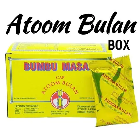 PAKET 2 BOX !!! BUMBU MASAK CAP ATOM BULAN BOX ISI 20 BUMBU BASO ACI CUANKI BUMBU SERBA GUNA PENYEDAP RASA MURAH