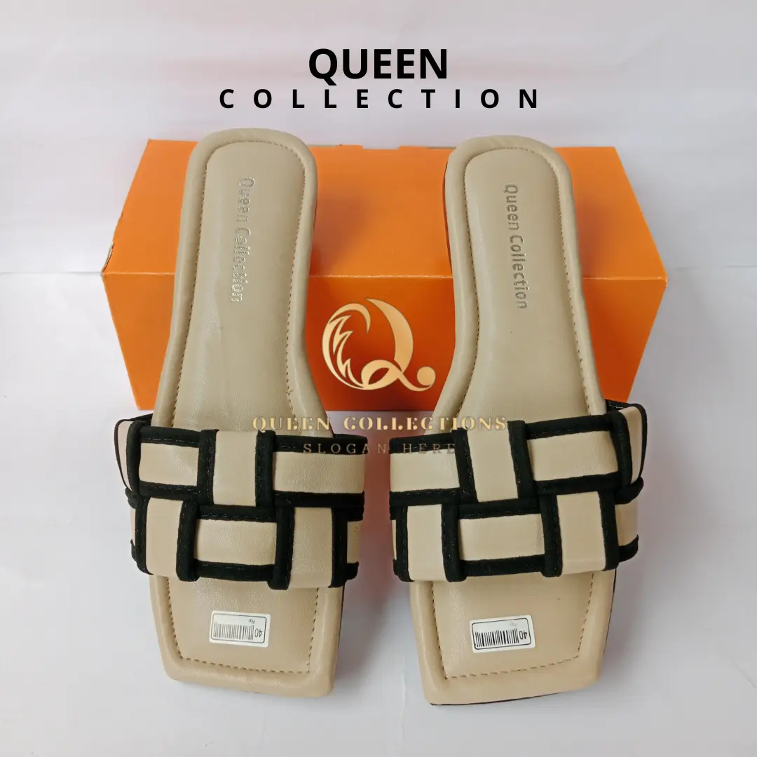 QUEEN - Sandal Teplek Wanita Flat Sabrina AD 07 Karet