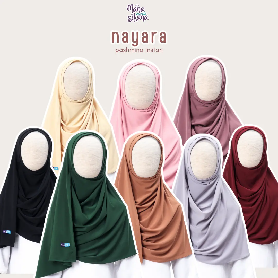 MANASIKANA Nayara Pashmina Instan Jilbab bergo spandek polos anak & remaja