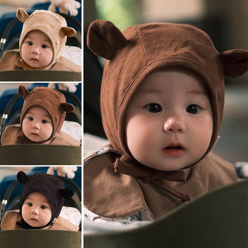Mũ Em Bé Tai Dễ Thương, Màu Trơn Làm Bằng Bông, Thích Hợp Cho Bé Trai Và Bé Gái Sơ Sinh, Mũ Bảo Vệ Tai, Chống Gió Ngoài Trời, Mũ Len Cho Trẻ Sơ Sinh Và Trẻ Mới Biết Đi, Mũ Dây Thắt