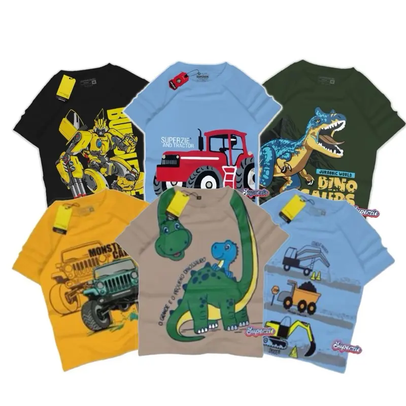 Paket Hemat isi 4pcs Kaos Anak Distro Baju Anak Laki-laki Perempuan 1-10 tahun Katun 30s Sablon Plastisol Anak-Anak Combed Cotton kaos  anak 0