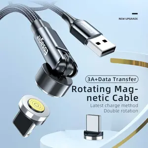 ESSAGER Kabel Data USB A to Type C Magnetic Rotatable Braided 3A - ES-X33