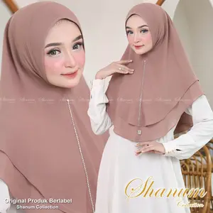 Jilbab mini instant ceruty babydoll premium khimar payet swaroski mewah terbaru