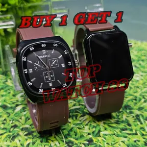 PROMO SPECIAL 12/12 JAM TANGAN PRIA WANITA BUY 1 GET 1  BELI 1 KIRIM 2 MODEL ELEGAN TERPOPULER { BISA COD }