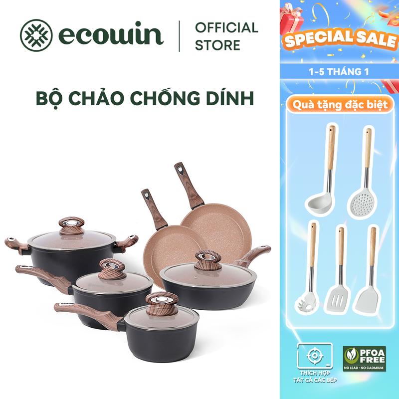 Bộ Lớp Phủ Chống Dính Ecowin  6 Cái  Nồi Chiên Nồi Chiên  Nồi Sữa  Nồi Hàng Có Sẵn Thích Hợp Cho Tất Cả Bếp