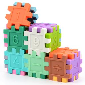 3D Soft Digital Geometric Children Kids Baby Silicone Puzzle Jigsaw Building Block Stacking Toys Set