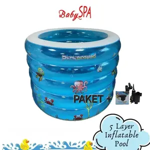 (COD) / PAKET PG-4118+POMPA LISTRIK / KOLAM BULAT UKURAN : 95 x 70 cm / KOLAM RENANG ANAK / KOLAM SPA BABY / BABY SPA POOL