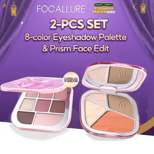 [Official] Focallure 2PCS Makeup Set 8-color Eyeshadow Palette & Prism Multi Glow Palette