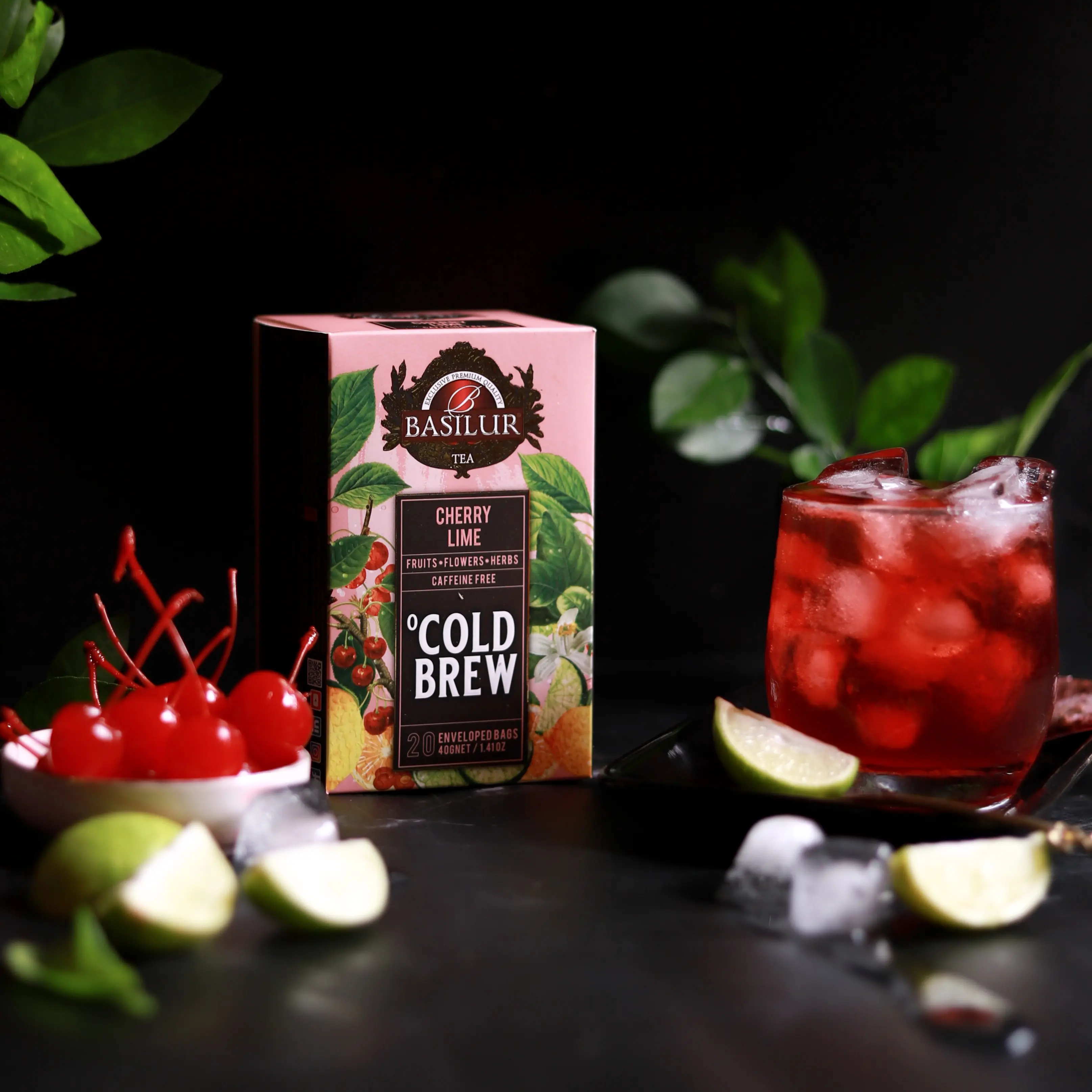Caffeine-free Cold Brew Cherry Lime - 20 Enveloped  Sachets  caffeine free