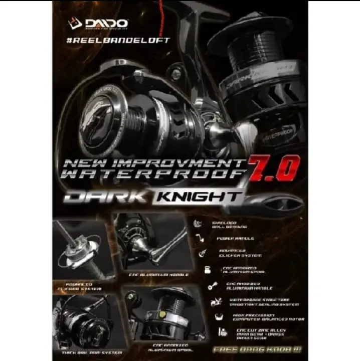 REEL PANCING POWER HANDLE MERK DAIDO DARK KNIGHT NEW WATERPROOF 7.0