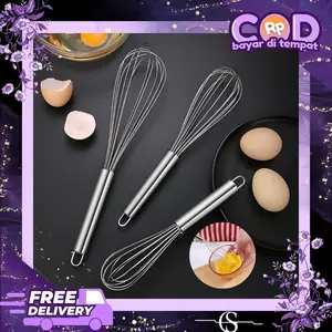 Whisk Stainless / Pengocok Telur Stainless Whisk Egg Manual Mixer Better Beater Hand Mixer Manual