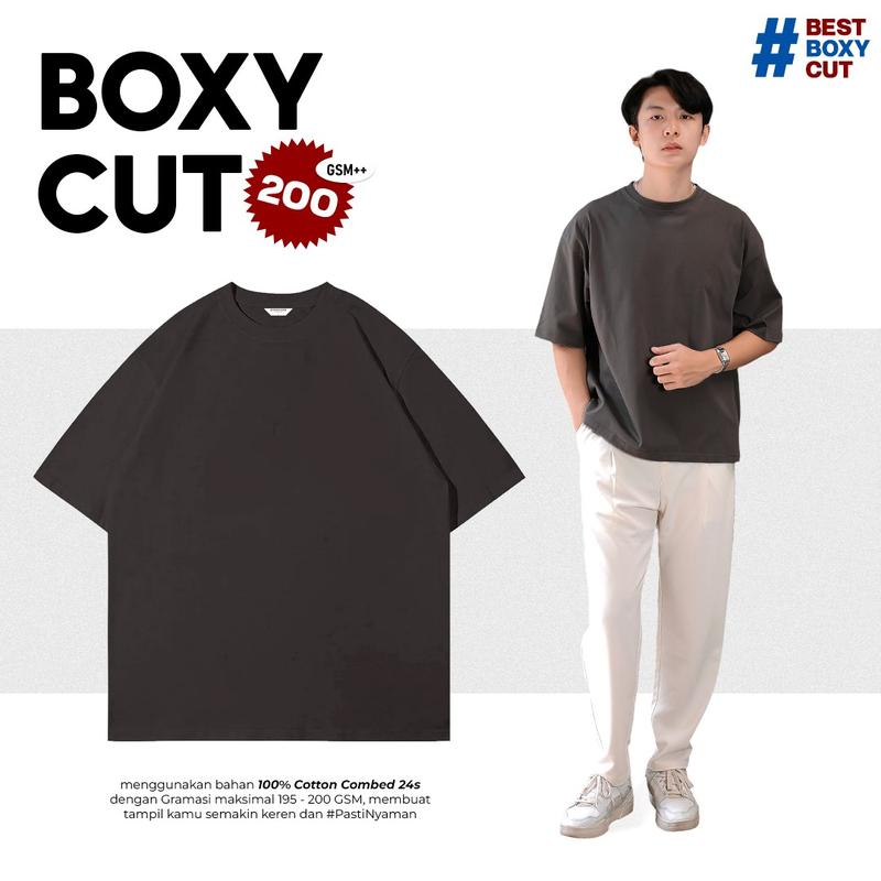 Mybasic - Boxy Crop T-Shirt Kaos Boxy Fit with Cotton Combed 24s dengan 200 gsm ++