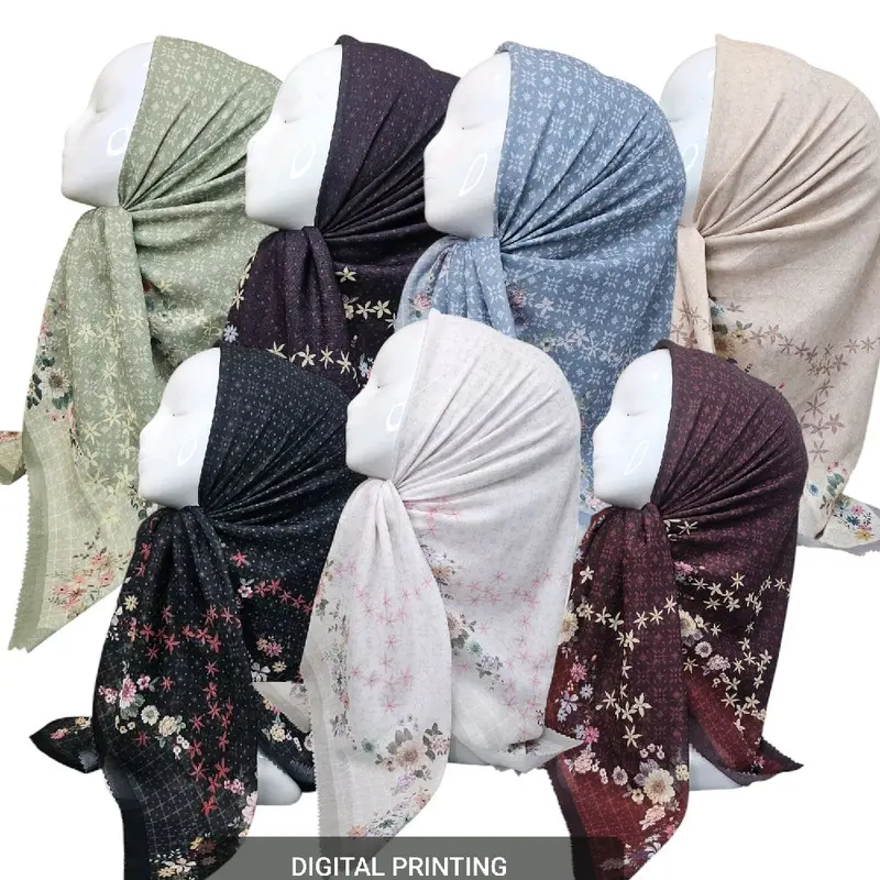 (08 S / 12 N)Jilbab Voal Motif lasercut,Hijab Voal Lasercut Muslim Square Segi Empat 4
