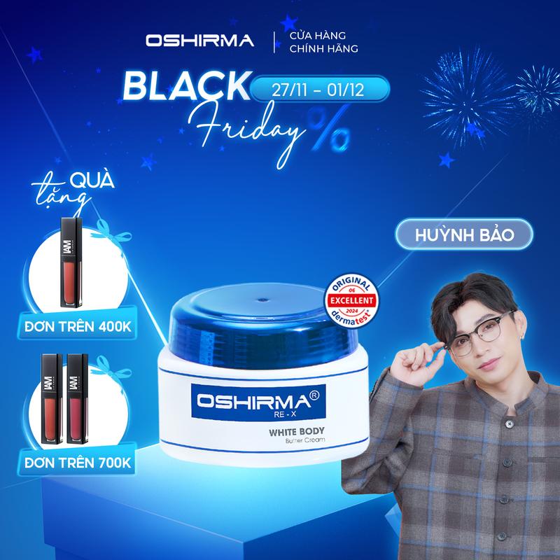   Huỳnh Bảo  Kem Dưỡng Thể Hỗ Trợ Dưỡng Sáng Da Oshirma White Body Butter Cream 200G 
