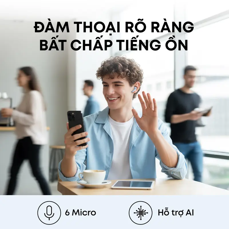 [KOC] Tai nghe bluetooth không dây chống ồn Soundcore R60i NC chống ồn ANC | 6 Mic đàm thoại AI| Dịch thuật| 50 giờ phát nhạc- Tai nghe không dây- Tai nghe bluetooth pin trâu- Bảo hành 18 tháng- Hàng chính hãng | BigBuy360 - bigbuy360.vn