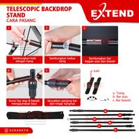 Gambar Stand Standing Display Jumbo Banner Backdrop Background Pipa Telescopic Cross Bar Indoor Spanduk Printing Baliho Backwall Outdoor Portable Adjustable 260 330 cm Extend BT-2626 BT-3333 8 10 feet Besi Clip - BT-2626 dari Foyu Photo Kota Administrasi Jakarta Selatan 5 Tokopedia