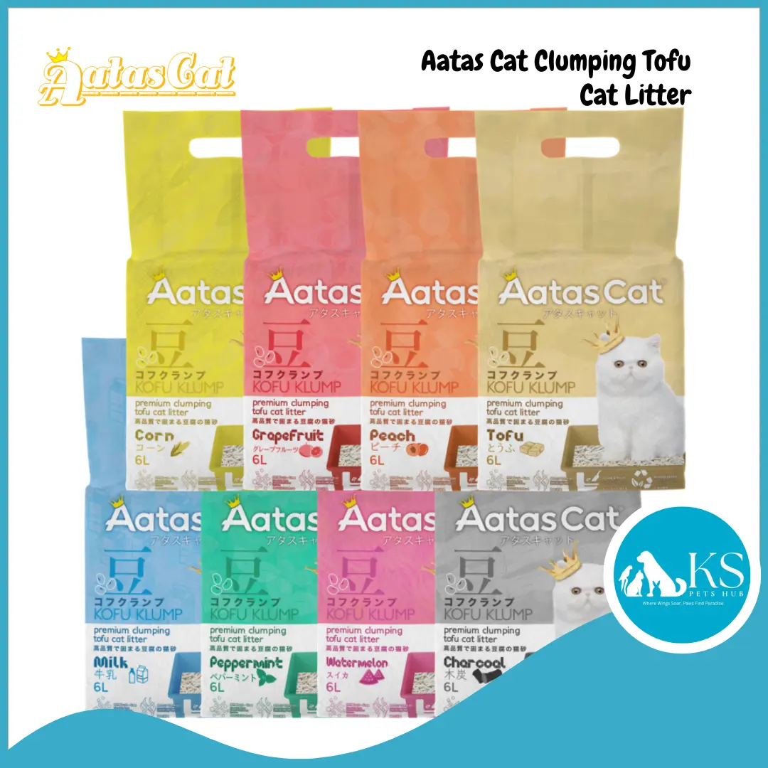 Aatas Cat Clumping Tofu Cat Litter Assorted Kofu Klump Cat Litter 6 x 6L (Carton)