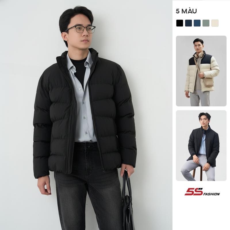  Áo Khoác Phao Nam Cổ Dựng Không Mũ Y-PUFFER HEATLOCK 5S FASHION Chần Bông Dày Dặn Cực Ấm M0APH25113-25013 