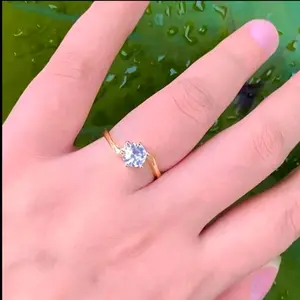 cincin wanita dewasa Titanium 100% asli permata simpel anti karat tidak luntur