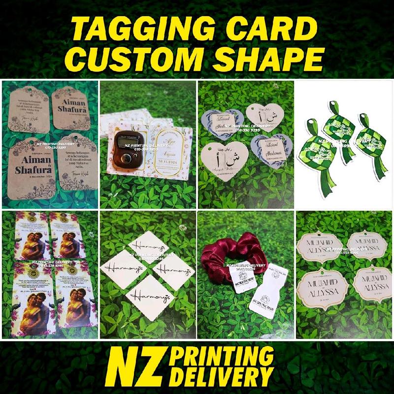 Contoh Tagging Design Tagging Card 50pcs custom shape or readymade design - TikTok Shop Malaysia