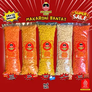 (1 Ball) MAKARONI BANTAT WARISAN SNACK INDONESIA (1kg), makanan Ringan Krupuk Cemilan Murah halal pedas daun jeruk Food Keripik makroni kress renyah