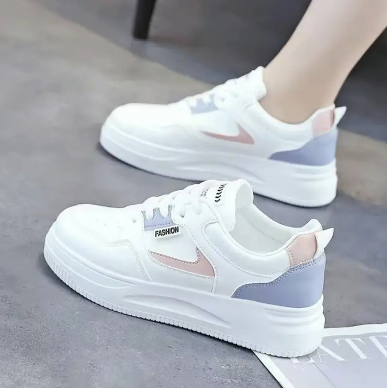 Giày Bệt Nữ Màu Trắng, Thời Trang Hàn Quốc, Giày Thể Thao Cao Su Thường Ngày Cho Nữ Sneaker Shoes 3
