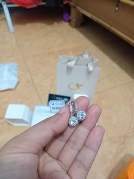 Product Review of 【003Harga telah dibanting, segera di CO】Chard Wake Anting princess round Anting wanita elegan high quality cantik elegan anti Zirconia 1 Carat Sertifikat GRA Kotak Indah   CWE002 from d**2 0