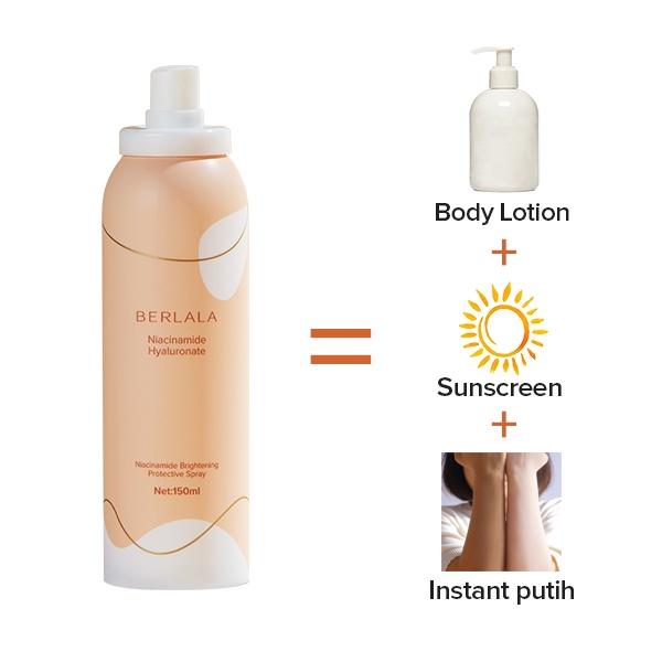 BERLALA Whitening Spray SPF 35 Sunscreen Spray Isolation Face and Body Protection Niacinamide Hyaluronic Moisturizing BPOM BLL15 3