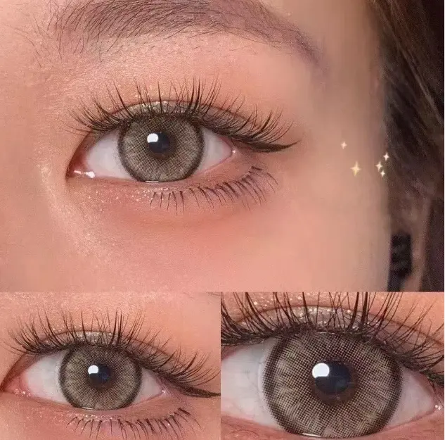 （COD）softlens grey 14.2-16 mm soflens softlens softlens normal softlens 1 paket warna grey 15MM softlens minus Lensa Eye Brown Gray 5