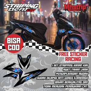 (BISA COD) STIKER STRIPING BEAT ESP 2017 2018 2019 BLUE STAR - STRIPING VARIASI BEAT - TAHAN LAMA - KUALITAS PREMIUM