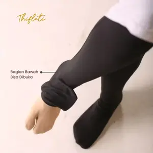 Thiflati Legging Wudhu Wanita Jersey Polos Legging Wudhu Muslimah