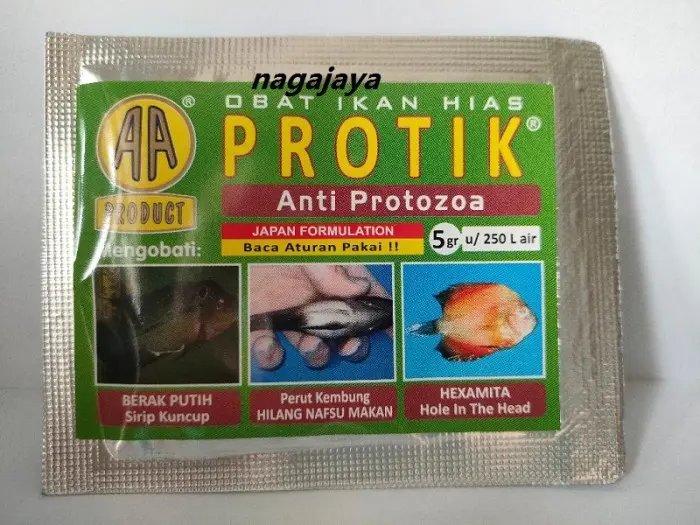 obat ikan hias obat protik anti protozoa anti obat berak putih uk 5gram