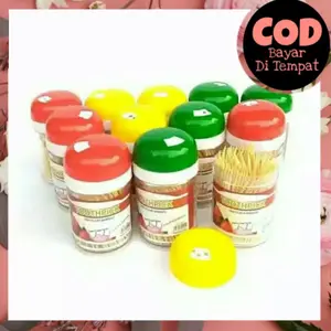Tusuk Gigi Botol Tusuk Gigi Bambu isi 100 pcs dan tempat Tootpick