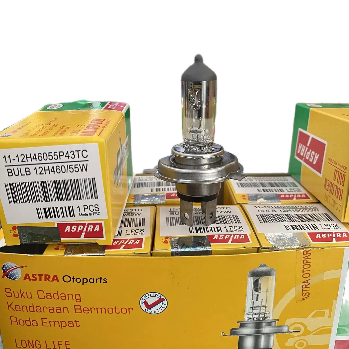￼BOHLAM/LAMPU DEPAN TYPE H4 12 VOLT 55/60 WATT ASPIRA ASTRA OTOPARTS