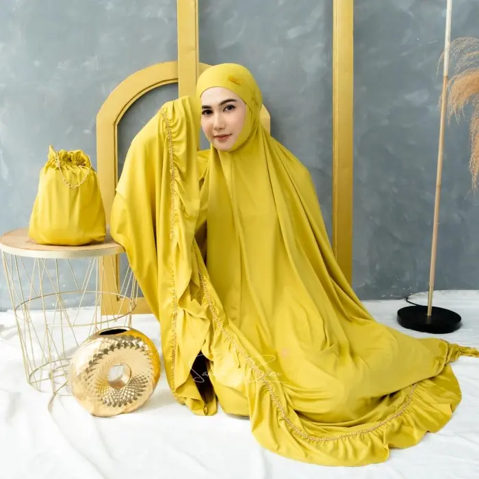 [Bonus Goodiebag] As Sajdah - Mukena Atifah Jumbo Jersey Rempel Dewasa Swarowsky Menutup Dagu 0